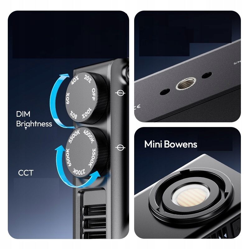 Ulanzi C01 COB LED videólámpa, 100W, Bi-Color, 2700-6500K, Mini Bowens, USB-C-11
