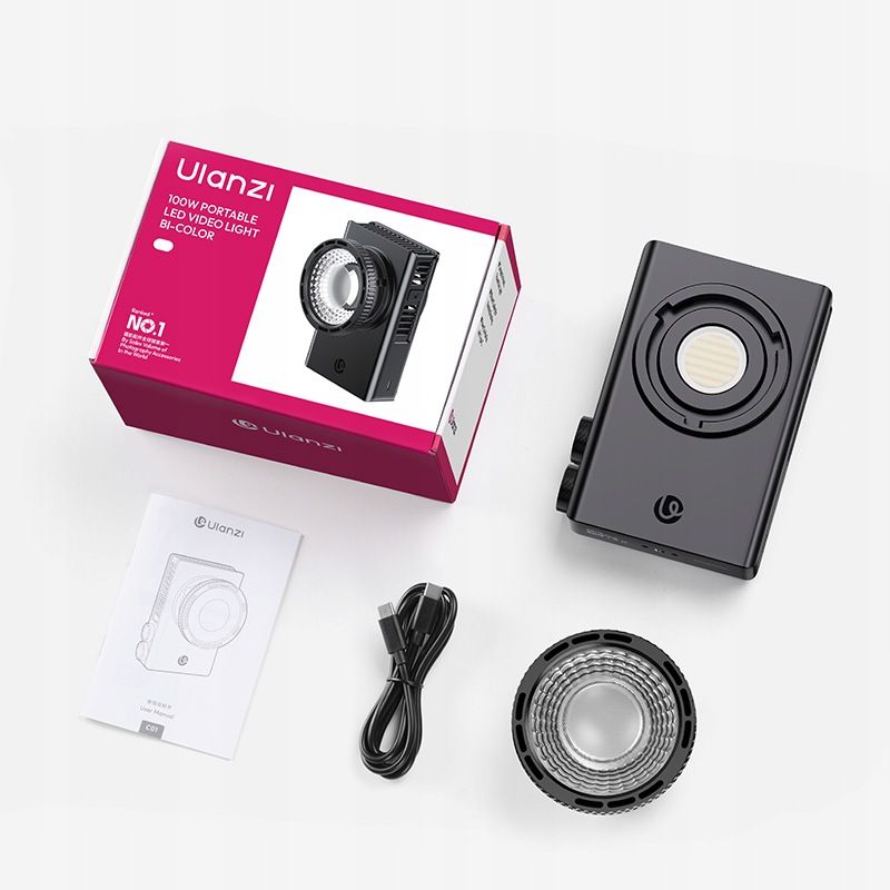 Ulanzi C01 COB LED videólámpa, 100W, Bi-Color, 2700-6500K, Mini Bowens, USB-C-2