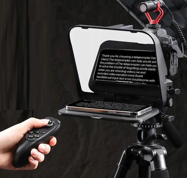 Ulanzi RT02 teleprompter kamerához, telefonhoz és laptophoz Bluetooth távirányítóval, fekete-szürke-5