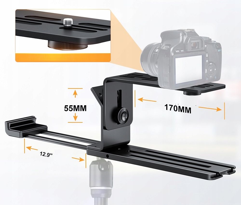 LensGo TC12 teleprompter táblagépekhez és fényképezőgépekhez 12,9 hüvelykig távirányítóval, fekete-10