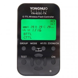Yongnuo YN622C-TX TTL vaku kioldó jeladó LCD kijelzővel Canonhoz 