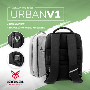 Jackal Urban V1 USB-s laptop hátizsák, hátitáska - Szürke-1