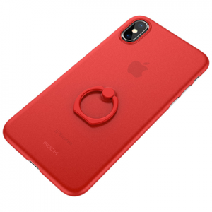 iPhone X/XS ROCK Ring Holder PP Protection Case piros színű tok kihajtható támasszal