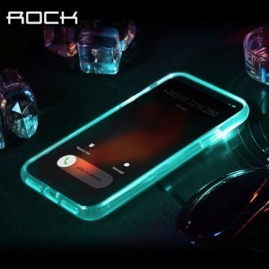 ROCK Light Tube Series iPhone X tok áttetsző kék kialakításban