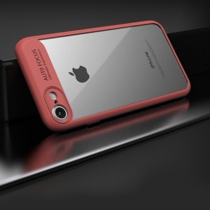 IPAKY Frame áttetsző TPU tok iphone 7/8 piros színű kerettel