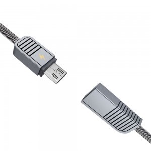 Remax Linyo RC-088m Micro USB kábel rozsdamentes acél burkolattal 2.1A 1M ezüst