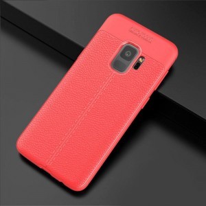 Litchi mintázatú flexibilis TPU tok Samsung S9 G960 piros