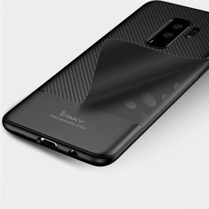 IPAKY szénszál mintájú TPU tok Samsung S9 G960 fekete színben