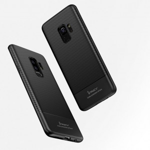IPAKY szénszál mintájú TPU tok Samsung S9 G960 fekete színben