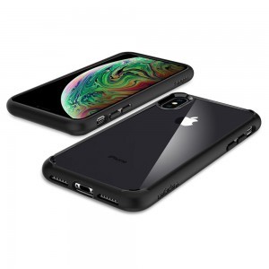 iPhone XS Max Spigen Ultra hibrid tok, PC borítással TPU vázzal fekete
