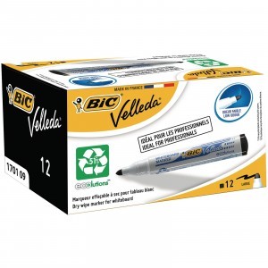 BIC Velleda marker fehértáblához, fekete (12 db) + BIC marker, vegyes színek (3 db)