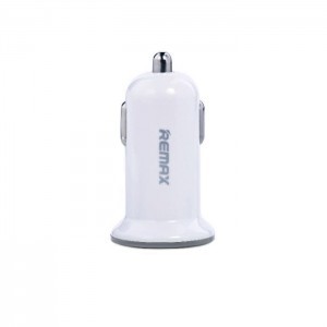 Remax 2 USB autós szivargyújtó töltő 1A 2.1A fehér színben