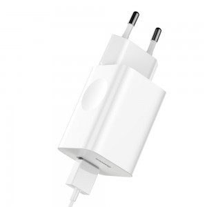 Baseus hálózati töltő, fali USB adapter 3.0 QC gyorstöltéssel fehér színben 24W