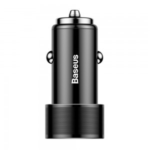 Baseus univerzális autós szivargyújtós töltő 2 USB aljzattal fekete színben