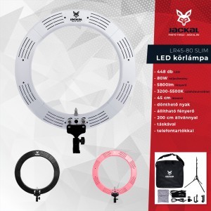 HASZNÁLT Jackal LR45-80 Slim LED körfény, körlámpa, LED gyűrű - Rózsaszín-1