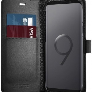 Spigen S fliptok Samsung S9 G960 fekete színben (592CS22870)