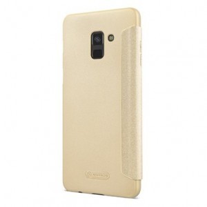 Nillkin Sparkle bőr fliptok Samsung A8 2018 arany színben