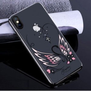 iPhone XS MAX Kingxbar Swan tok Swarovski kristály díszítéssel fekete színben