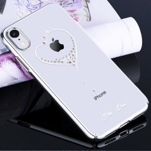 Kingxbar Wish tok Swarovski kristály díszítéssel iPhone XR ezüst színben