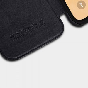 iPhone XS MAX Nillkin Qin bőr fliptok fekete színben