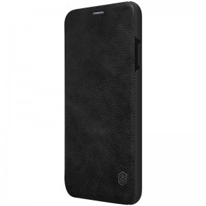 iPhone XS MAX Nillkin Qin bőr fliptok fekete színben