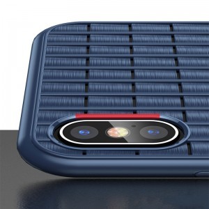 iPhone XS/X iPaky Waffle flexibilis TPU tok kék