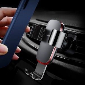 Baseus Metal Age Gravity univerzális szellőzőre erősíthető autós telefontartó piros színben