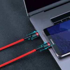Baseus Cafule Nylon harisnyázott USB-Type C/USB-Type C kábel PD2.0 60W 20V 3A QC3.0 1m fekete/piros