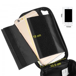 Wozinsky biciklis telefontartó táska, kijelzőkezelő felülettel fekete
