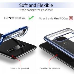 ESR Essential áttetsző tok Samsung S10 kék színű kerettel