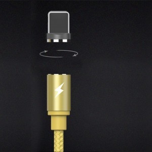 Remax Gravity RC-095i mágneses USB/Micro USB kábel LED világítással 1m 1.5A arany