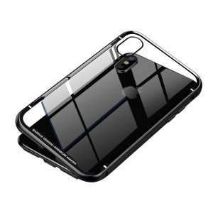 Baseus mágneses tok iPhone X/XS fekete/áttetsző