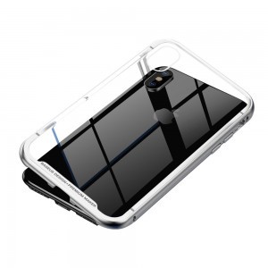 Baseus mágneses tok iPhone X/XS ezüst/áttetsző
