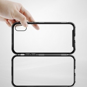 Baseus mágneses tok iPhone XR fekete/áttetsző