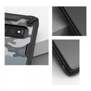 Ringke Fusion X PC tok TPU kerettel Samsung S10 szénszál mintával fekete színben