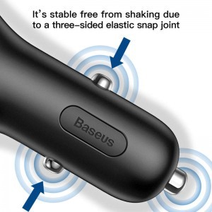 Baseus Y Type autós telefontöltő 2 USB aljzattal 3.4A fekete