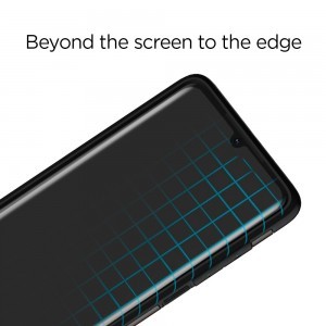 Huawei P30 Spigen Glass Slim kijelzővédő üvegfólia fekete kerettel