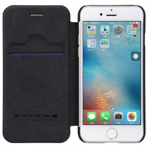 iPhone 7/8 / SE 2020 Nillkin Qin bőr fliptok fekete