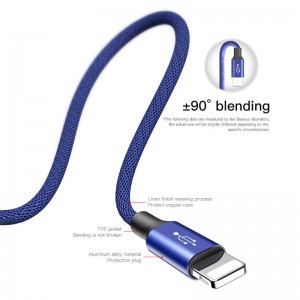 Baseus Artistic USB/Lightning kábel 2A, 5M kék