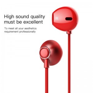 Baseus H06 Encok lateral fülhallgató piros 3.5mm jack