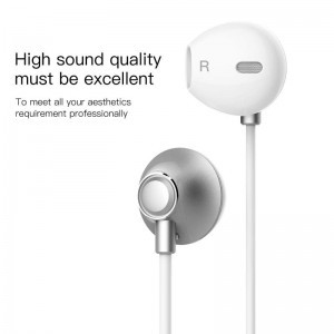 Baseus H06 Encok lateral fülhallgató ezüst mikrofonnal, hívásfelvétellel, hangerő szabályzóval