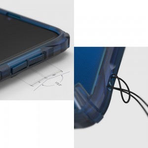 Samsung A50 Ringke Fusion X PC tok TPU kerettel kék színben