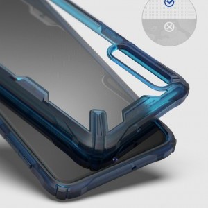 Samsung A50 Ringke Fusion X PC tok TPU kerettel kék színben