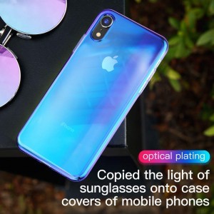 Baseus Glow színátmenetes flexibilis tok iPhone XR kék (WIAPIPH61-XG03)