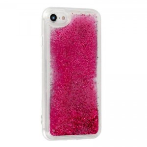 Liquid folyékony flitteres mintájú tok iPhone XR pink