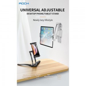ROCK Univerzális telefon és tablet állvány ezüst színben