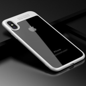 IPAKY Frame áttetsző TPU tok iPhone X/XS fehér színű kerettel