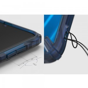 Samsung A30 tok Ringke Fusion X PC TPU kerettel kék színben