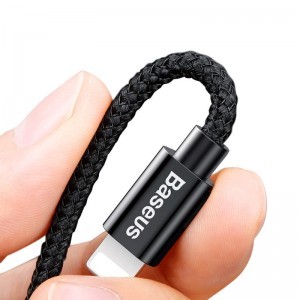 Baseus Dual USB autós szivargyújtós töltő 3.4A Lightning kábellel fekete