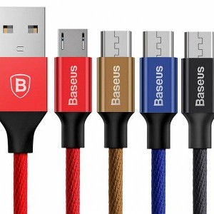 Baseus Yiven Nylon harisnyázott Micro-USB kábel 2A 1m kávé színben